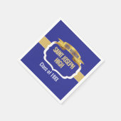 Aangepaste blauwe 50e klasreünie  servet (Hoek)