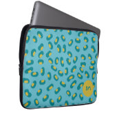 aangepaste blauwe abstracte dierenhuid laptop tas  (Voorkant Rechts)