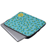 aangepaste blauwe abstracte dierenhuid laptop tas  (Voorkant onderkant)