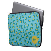 aangepaste blauwe abstracte dierenhuid laptop tas  (Voorkant Links)
