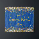 Aangepaste Blauwe Achtergrond Verjaardagsfeestfoto Wandkleed<br><div class="desc">Aangepaste achtergrond voor fotocabine,  Sparkle Birthday Twinkle 15th 18th,  Glitter Anniversary Sweet 16 16th,  gepersonaliseerd 30th 21st 25th 35th,  vrijgezellenfeest hen Do Weekend,  huwelijksnacht Sparkly Son Boy,  man Bach Prop Bachelorette Party,  Quinceanera 40th 50th 60th 70th,  20th VoW Vernieuwing afstuderen afstudeerder,  dochtermeisje Royal Blue Gold</div>