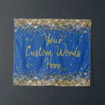 Aangepaste Blauwe Achtergrond Verjaardagsfeestfoto Wandkleed<br><div class="desc">Aangepaste achtergrond voor fotocabine,  Sparkle Birthday Twinkle 15th 18th,  Glitter Anniversary Sweet 16 16th,  gepersonaliseerd 30th 21st 25th 35th,  vrijgezellenfeest hen Do Weekend,  huwelijksnacht Sparkly Son Boy,  man Bach Prop Bachelorette Party,  Quinceanera 40th 50th 60th 70th,  20th VoW Vernieuwing afstuderen afstudeerder,  dochtermeisje Royal Blue Gold</div>
