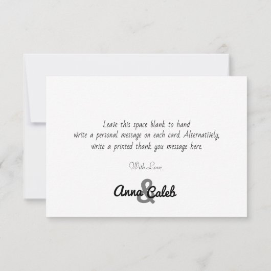 Aangepaste blauwe anemoon en eucalyptus bedankkaart (Achterkant)