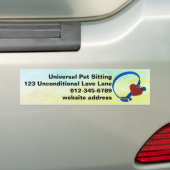 Aangepaste Blauwe Arbeidershart Dierenverzorgingsz Bumpersticker (Op auto)