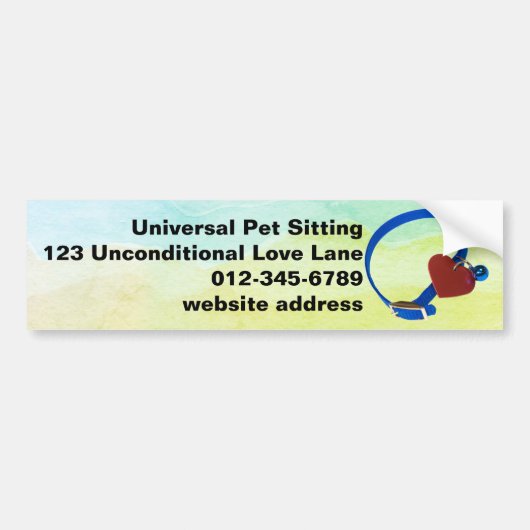 Aangepaste Blauwe Arbeidershart Dierenverzorgingsz Bumpersticker (Voorkant)