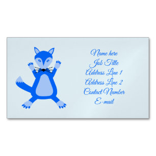 Aangepaste Blauwe Baby Jongens Vos Magnetisch Visitekaartje