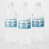 Aangepaste blauwe Baby showers flaconlabels Waterfles Etiket (Flessen)