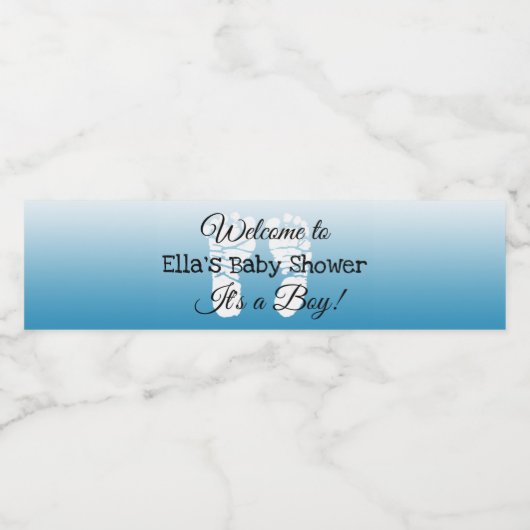 Aangepaste blauwe Baby showers flaconlabels Waterfles Etiket (Enkel label)