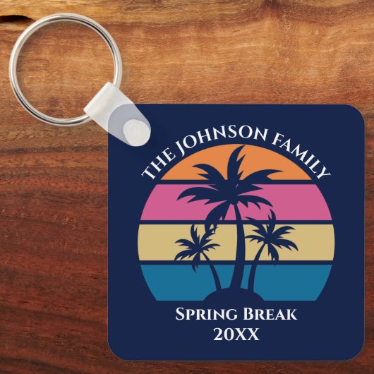 Aangepaste blauwe balkkeepalk voor tropisch strand sleutelhanger (Voorkant)