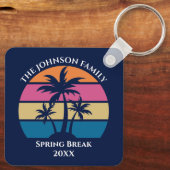 Aangepaste blauwe balkkeepalk voor tropisch strand sleutelhanger (Achterkant)