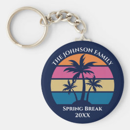 Aangepaste blauwe balkkeepalk voor tropisch strand sleutelhanger