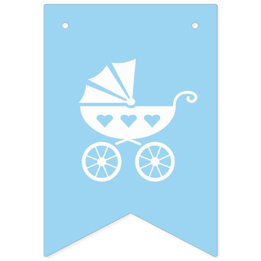 Aangepaste blauwe bannervlaggen voor Baby shower m Vlaggetjes (Tweede vlag)