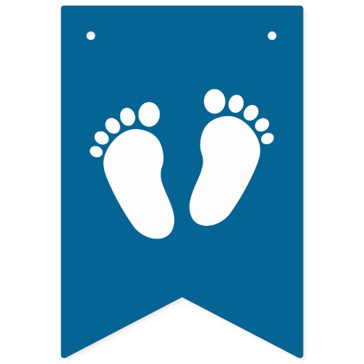 Aangepaste blauwe bannervlaggen voor Baby shower m Vlaggetjes (Eerste vlag)