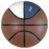 Aangepaste blauwe basketbal met naam, nummer, team (Rechts)