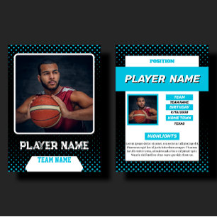 Aangepaste Blauwe Basketbal Ruilkaart Spelerprofie Contactkaartje
