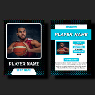 Aangepaste Blauwe Basketbal Ruilkaart Spelerprofie Contactkaartje