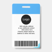 aangepaste blauwe bedrijf medewerker foto, logo, s badge (Achterkant)