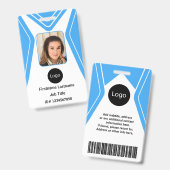 aangepaste blauwe bedrijf medewerker foto, logo, s badge (Voor- en achterkant)