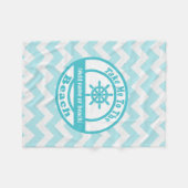 Aangepaste blauwe beugel fleece deken (Voorkant (Horizontaal))