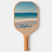 Aangepaste blauwe Blauwgroen Californische strand  Pickleball Paddle (Voorkant)