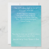 Aangepaste Blauwe & Blauwgroen Ombre Waterverf Vri Kaart (Achterkant)