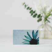 aangepaste blauwe bloem - kaartmodel visitekaartje (Staand voorkant)
