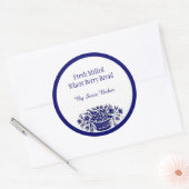 Aangepaste blauwe  bloemen die Stickers bakken (Envelop)