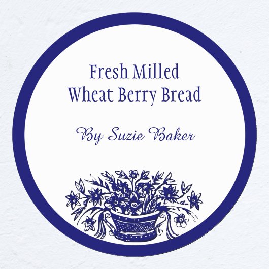 Aangepaste blauwe  bloemen die Stickers bakken