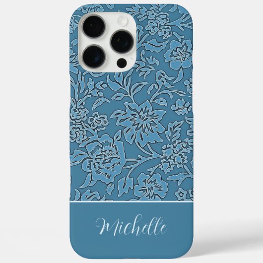 Aangepaste Blauwe Bloemen iPhone / iPad case (Achterkant)