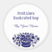 Aangepaste blauwe  bloemen Zeep Stickers (Voorkant)