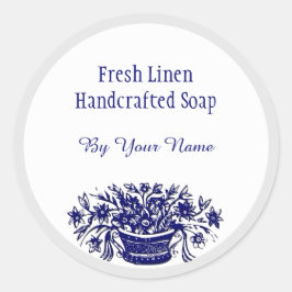 Aangepaste blauwe  bloemen Zeep Stickers