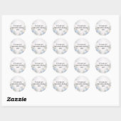 Aangepaste blauwe bloemige trouwsticker ronde sticker (Vel)