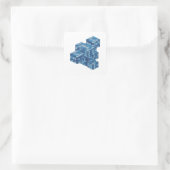 Aangepaste blauwe BLUE COINS STAIRS cadeau sticker (Tas)