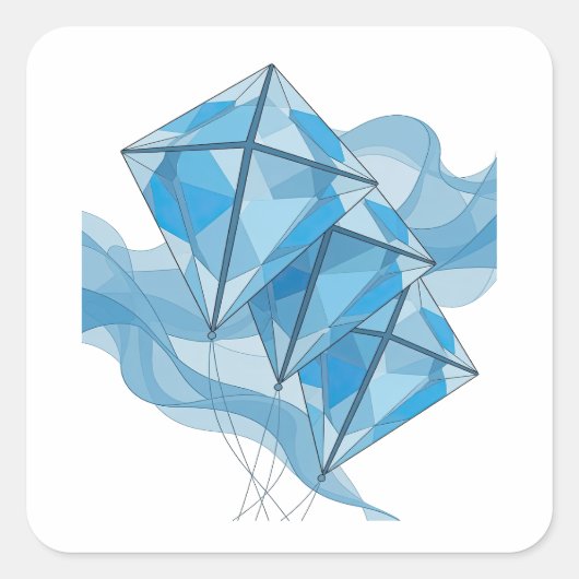 Aangepaste Blauwe BLUE CRYSTAL SKYFALL Craft Stick Vierkante Sticker (Voorkant)