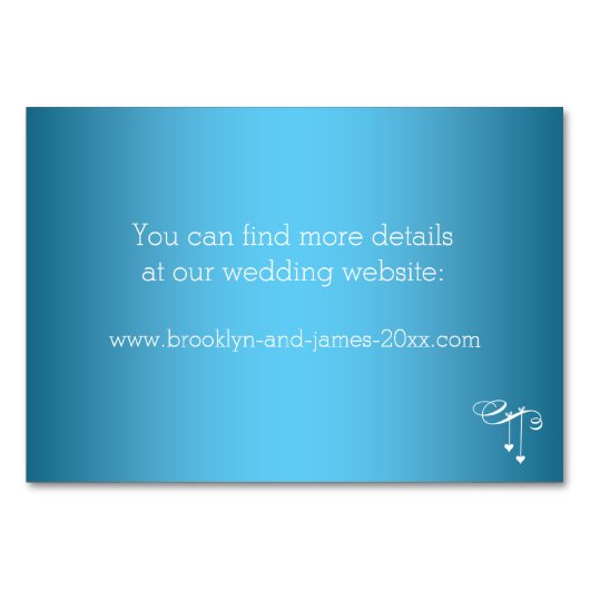 Aangepaste blauwe bruiloft Kaart harten (Achterkant)