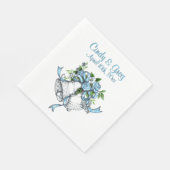 Aangepaste blauwe bruiloft klokken servet (Hoek)