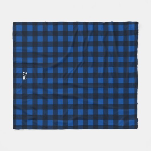 Aangepaste blauwe buffelbak fleece deken (Voorkant (Horizontaal))
