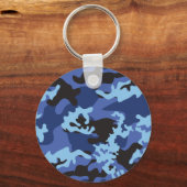 Aangepaste blauwe camo-Sleutelhanger Sleutelhanger (Voorkant)