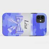 Aangepaste Blauwe Camouflage Blauwe Bow Case-Mate iPhone Case (Achterkant (horizontaal))