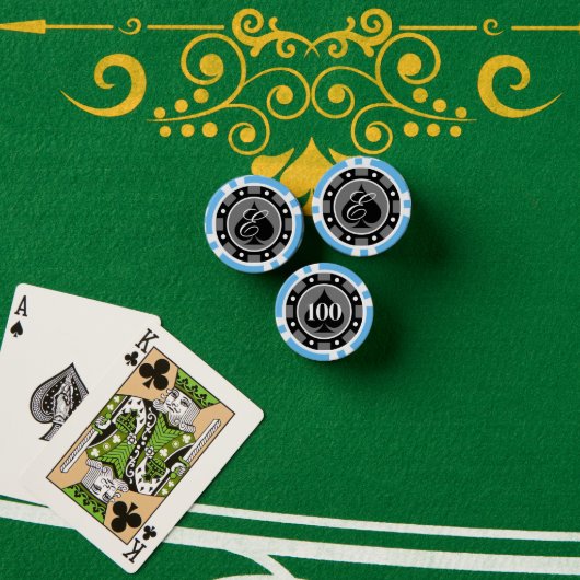 Aangepaste blauwe casino poker chips voor gokken p (Pokertafel (Stack))