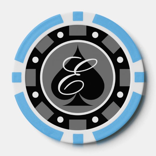 Aangepaste blauwe casino poker chips voor gokken p (Voorkant)