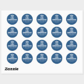 Aangepaste Blauwe Cyber Computer Zakelijke Marketi Ronde Sticker (Vel)