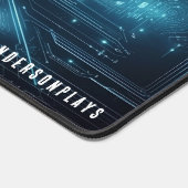Aangepaste blauwe cyber futuristische gaming bureaumat (Hoek)