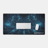 Aangepaste blauwe cyber futuristische gaming bureaumat (Keyboard & Muis)