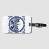 Aangepaste Blauwe Delfts Amsterdam Souvenir Bagagelabel (Voorkant (horizontaal))