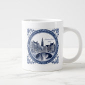 Aangepaste Blauwe Delfts Amsterdam Souvenir Grote Koffiekop (Rechts)