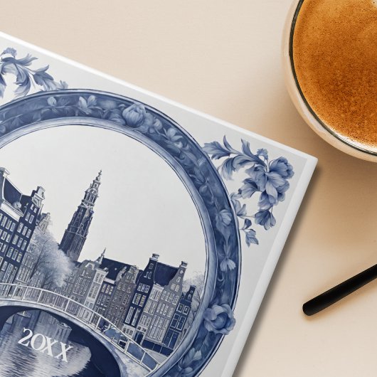 Aangepaste Blauwe Delfts Amsterdam Souvenir Tegeltje
