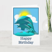 Aangepaste blauwe dolfijnen kaart (Voorkant)