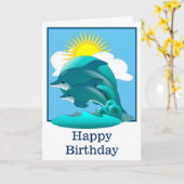 Aangepaste blauwe dolfijnen kaart (Gele Bloem)