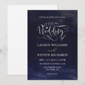 Aangepaste Blauwe Donkere Nacht Hemel Wolken sterr Kaart (Voorkant / Achterkant)